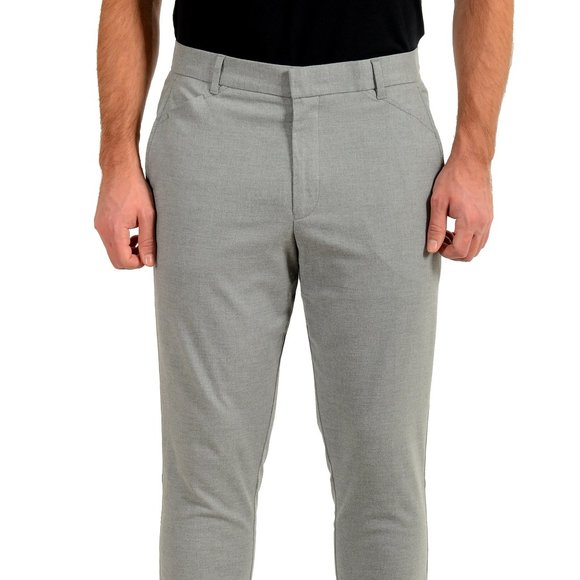 Hugo Boss Men's Fedon191 Gray Flat Front Cropped Pants